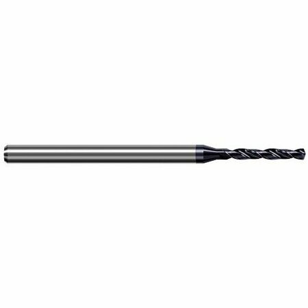 HARVEY TOOL 0.1160 in. Drill dia. x 0.8000 in. Carbide HP Drill for Prehardened Steels, 2 Flutes, AlTiN Coated GKT1160-C3